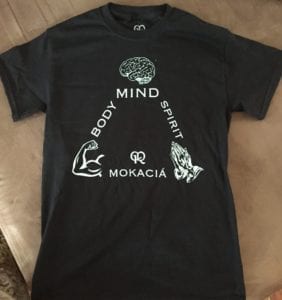 Mokacia Mind Body Spirit Tshirt $30